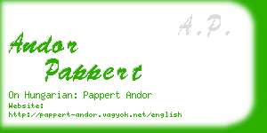 andor pappert business card